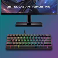 RedThunder K62 Mechanikus Gamer Billentyűzet és Egér Szett, 60% Kompakt RGB Háttérvilágítás, 7200 DPI Precíziós Egér, 62 Anti-Ghosting Gomb, 7