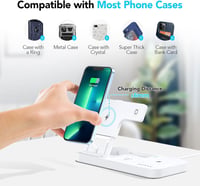 AGPTEK 4 az 1-ben Vezeték Nélküli Töltőállomás iPhone, Samsung és Huawei Készülékekhez 7