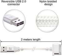 InfoTechnica 2M Nylon Fonott 30-Pin USB Kábel Alumínium Csatlakozókkal, 2db 4