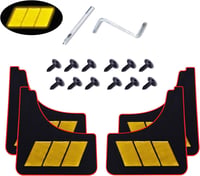 Univerzális sárga autó sárvédő gumi 4 db-os szett, fényvisszaverő csíkkal 1