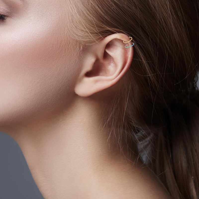 DIVINA VITAE 10 Részes Orr Piercing Szett - Rozsdamentes Acél Karika, Hamis Orr és Ajak Gyűrű, 20g 8mm, Septum és Porc Karika Férfiaknak és 