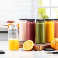 OAMCEG 8 db 500 ml Üveg Palack Szett - Juice Üvegek PP Fedéllel és Szívószálakkal, Mosogatógépben Mosható, Hűtőben Tárolható, Smoothie-hoz é 9