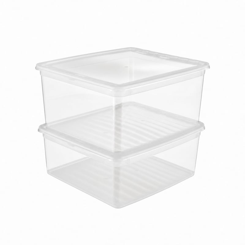 Priehľadný úložný box keeeper Bea so systémom Air Control, súprava 2 ks, 18 l, 39x33,5x18 cm