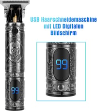 ZITFRI Profi hajvágó férfiaknak, T-pengés, USB-s, LED-es, 3 fésűvel 6
