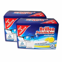Șervețele pentru curățarea ochelarilor Gut & Günstig, fără dâre, 2 pachete a câte 108 bucăți, pentru lentile din plastic și antireflex, certificate TÜV — set de 2 bucăți 2