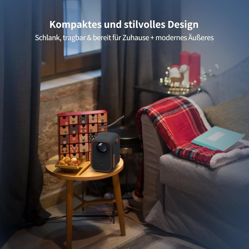 WEMAX Hordozható Mini Projektor Netflix és Google TV Támogatással, 1080P Natív Felbontás, 4K Kompatibilis, Dolby Audio, WiFi, Bluetooth, Ott