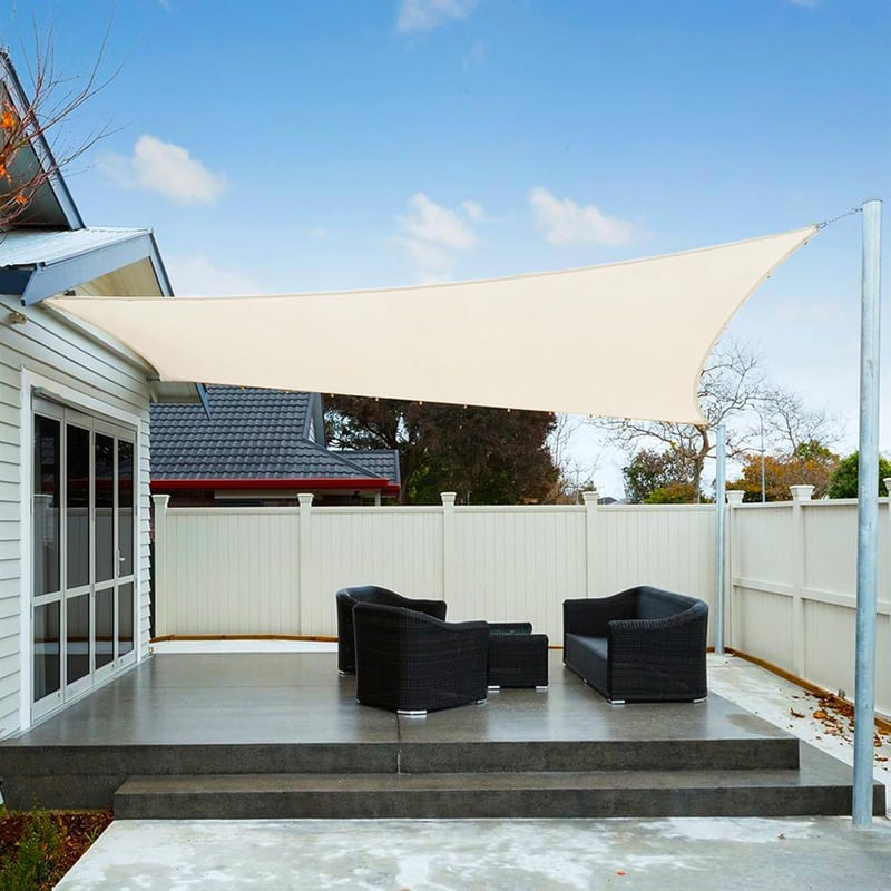AXT SHADE 5x6m Vízálló Napvitorla Krém, UV Védelem Teraszra Kertbe - 5 x 6 m, cream