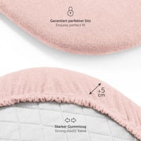 Rózsaszín Oeko-Tex Rugalmas Lepedő Babakocsihoz és Mózeskosárhoz 3