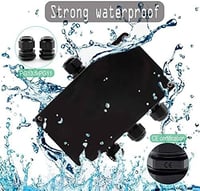 SRJQXH IP66 Vízálló Elosztódoboz 155x90x60mm - 10 Pólusú UK2.5B Sorkapcsokkal, DIN Sínnel, Kültéri Használatra, Fekete ABS Anyagból, Vezérlő 3