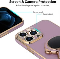 iPhone X Szilikon Tok Rejtett Kitámasztóval - Vicces Lila-Arany Űrhajós Minta 5