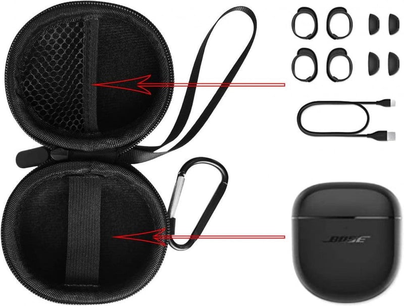Bose QuietComfort Earbuds II Védőtok - Prémium Tárolódoboz Zajszűrő Fülhallgatóhoz