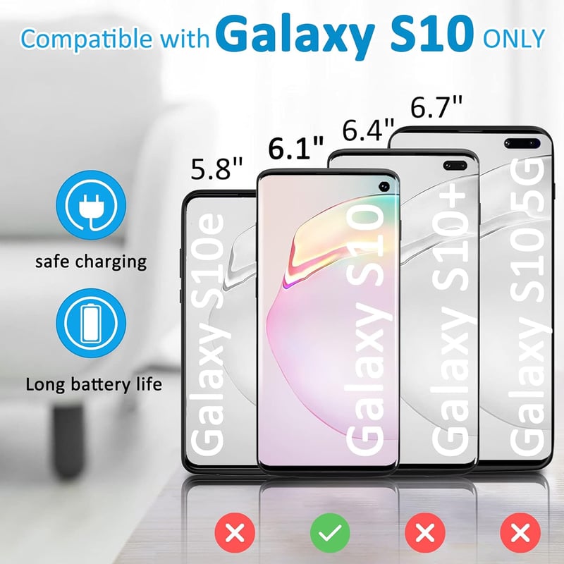 Samsung Galaxy S10 akkumulátoros tok 6000 mAh-s, állvánnyal - Gladgogo