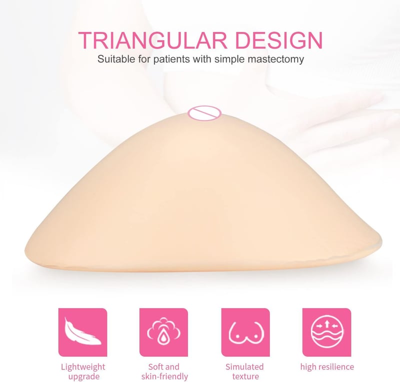 Proteză mamară triunghiulară ușoară din silicon ONEFENG - Umplutură post-mastectomie, textură naturală, 195g, mărimi 85B/85C/90A