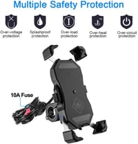 iMESTOU 15W Qi vezeték nélküli telefontartó motorkerékpárra, USB gyorstöltővel, 3,5-6,8" telefonokhoz 7