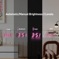 COVERY 3D LED digitális falióra 25,4 cm-es számokkal, éjjeli fénnyel, lányoknak 4
