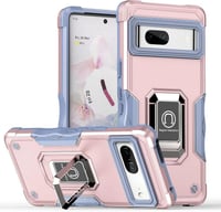 Google Pixel 7 Rózsaszín Arany Katonai Tok Gyűrűs Tartóval és Mágnessel 1