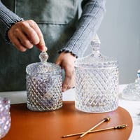 Elegáns Üveg Bonbonier Fedővel - Esküvői Asztaldekoráció 4