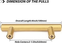 goldenwarm 15 db Arany Szekrényfogantyú 64 mm - Rozsdamentes Acél Bútorfogantyú Konyhaszekrényhez, Fiókhoz, Szekrényajtóhoz - Elegáns, Tartó 2