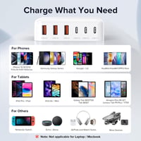 Zomvan 100W USB-C Gyorstöltő 6 Portos - 3 USB-C és 3 USB-A Töltőállomás iPhone 16/15/14, Samsung S24/S23, iPad és Okostelefonok Számára

AI: 5