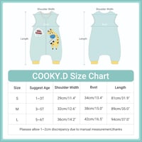 COOKY.D Unisex Baba Hálózsák Lábrésszel - Négyévszakos 2.0 Tog Zsiráf Mintás Hordható Takaró Zöld Színben, Könnyű Pelenkázással (S/1-3 Év) 4