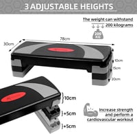 ACTIVE FOREVER Állítható magasságú aerobic step pad, 78x30 cm, fekete-szürke 2