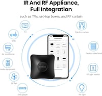 Broadlink RM4 Pro S Univerzális RF IR Távirányító Hub Hőmérséklet és Páratartalom Érzékelővel - Alexa, Google Home, IFTTT Kompatibilis Okoso 12