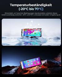 Krunia 8,1" Vezeték Nélküli Hordozható Autós Kijelző 60FPS - Apple CarPlay & Android Auto Támogatás, Tolatókamera, GPS Navigáció, Hangvezérl 8