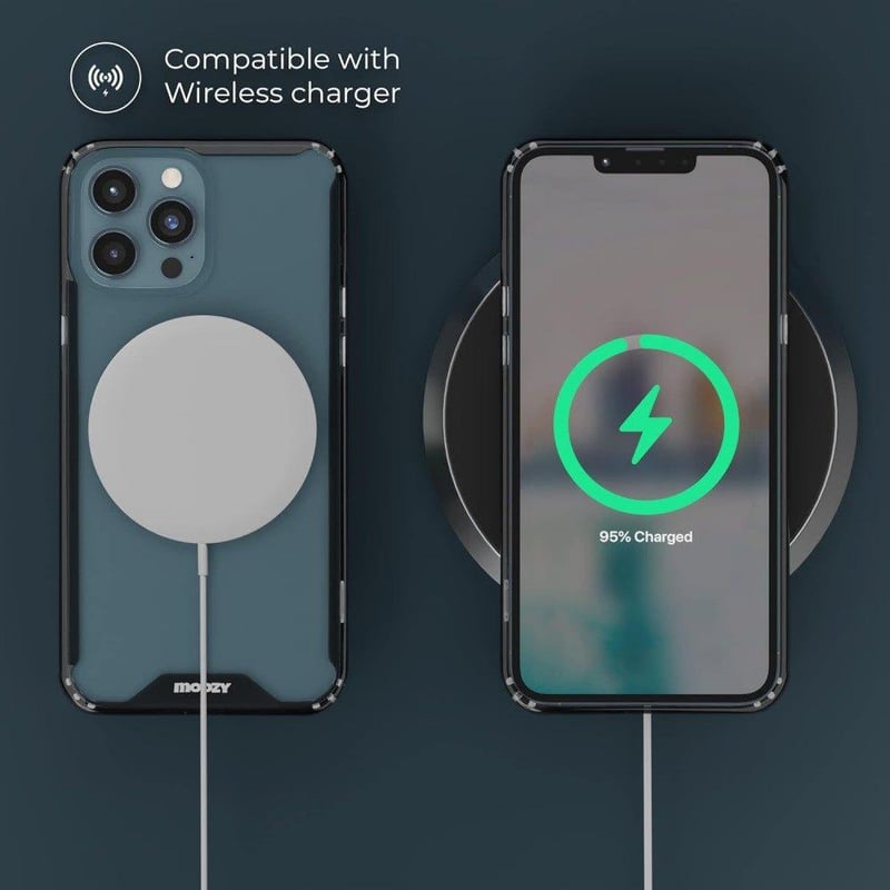 iPhone 13 Pro Max Átlátszó Védőtok Fekete Kerettel