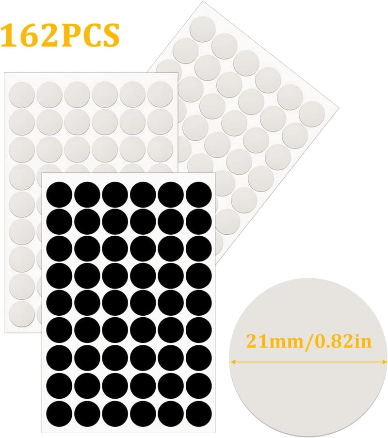 Öntapadós csavartakaró sapka - 162 db, 21 mm-es, bútorokhoz