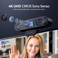 DEPSTECH DW49 Pro 4K Webkamera Távirányítóval - Ultra HD Felbontás, Windows és Mac Kompatibilis, Asztali Videóhívásokhoz 2