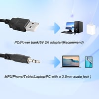 MEIRIYFA USB Hangszóró Számítógéphez - 5W Sztereó Asztali PC Hangfal 3.5mm AUX Bemenettel és Hangerőszabályzóval Laptophoz, Tablethez 7