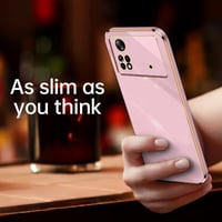 Xiaomi Poco M4 Pro 4G aranyozott keretű lila védőtok 3