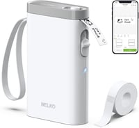 Nelko P21 Bluetooth címkenyomtató - Hordozható, vezeték nélküli, öntapadós etikett készítő iOS/Android-hoz papírt nem tartalmaz 1