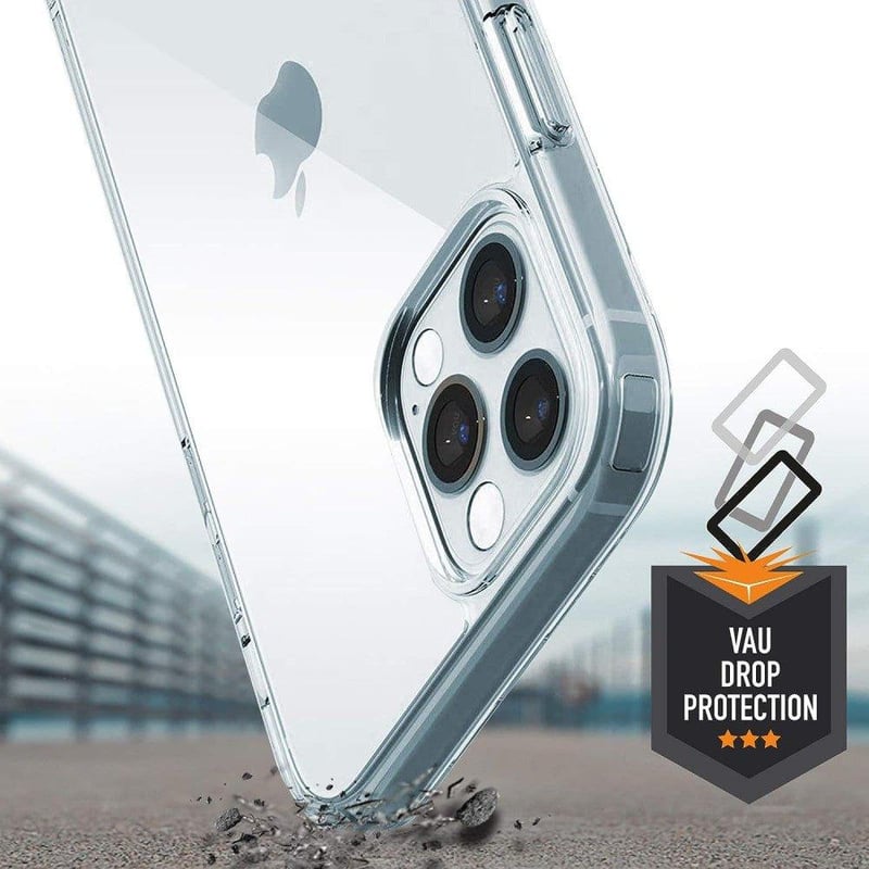 Apple iPhone 12 Pro Max Átlátszó Ütésálló Tok Edzett Üveggel