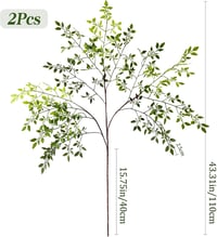 ROLLWAY Műnövény Szett - 2 db 110 cm Élethű Műágak Levelekkel, Hajlítható Eukaliptusz Dekoráció Vázába, Esküvőre, Húsvéti Díszítéshez, Sötét 2