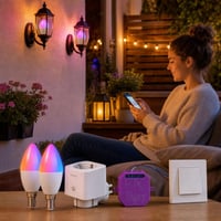 Pametan dom paket: 2x E14 RGB žarulja + Matter pametna utičnica + WiFi relej s mjeračem potrošnje 1