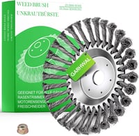 GARHWAL Acél Gyomkefe Fűkaszákhoz - 200 mm x 25,4 mm Kúpos Kefe Gyomirtáshoz és Mohaeltávolításhoz, Kompatibilis Benzines Fűszegélynyírókkal 1