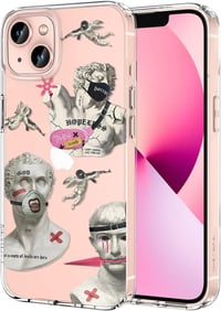 iPhone 13 Punk Szobor Mintás Átlátszó Ütésálló Tok 1