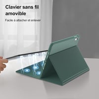 FARYODI iPad 10.2 Védőtok Bluetooth Billentyűzettel - 7/8/9. Generációs iPad, iPad Pro 10.5, Air 3 Kompatibilis, Sötétzöld 4