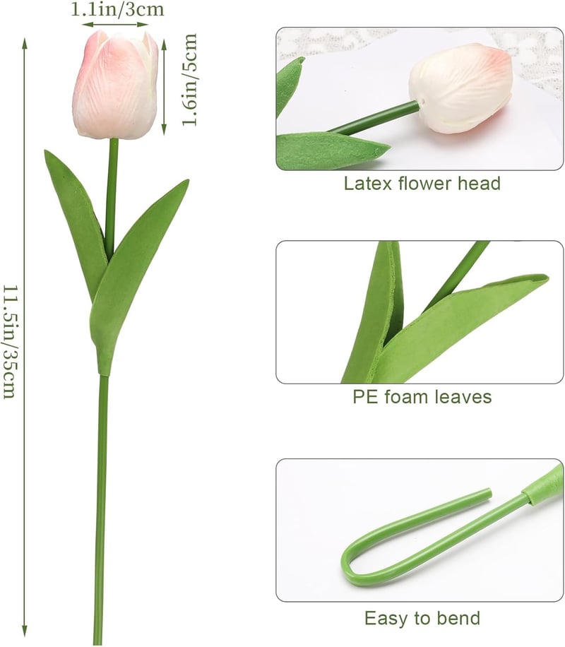 N&T NIETING Élethű Műtulipán Csomag - 12 db Többszínű Latex Virág Esküvőre, Dekorációhoz, Anyák Napjára, Valentin-napra