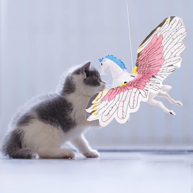 Pegasus Alakú Interaktív Macskajáték Hanggal és Fénnyel