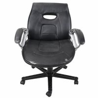 SONGMICS ergonomikus forgó irodai szék állítható magassággal, fekete/fehér, 70x65x115 cm, kopott bőrfelülettel (Használt termék) 1