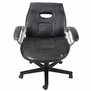SONGMICS ergonomikus forgó irodai szék állítható magassággal, fekete/fehér, 70x65x115 cm, kopott bőrfelülettel (Használt termék)