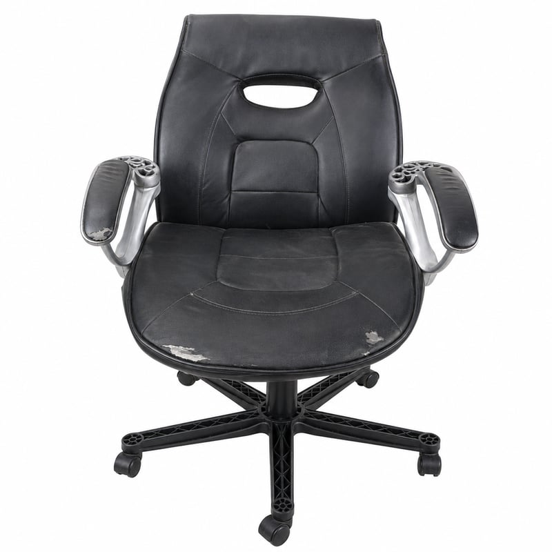 SONGMICS ergonomikus forgó irodai szék állítható magassággal, fekete/fehér, 70x65x115 cm, kopott bőrfelülettel (Használt termék)
