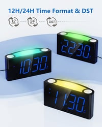 Mesqool Hangos Rezgő Ébresztőóra Ágyrázóval - Nagy Digitális Kijelző, Éjszakai Fény, 2 USB Töltő, Állítható Hangerő, Nagyothalló Felhasználó 6