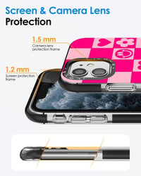 iPhone 11 Rózsaszín Szilikon Tok Virágos-Szívecskés Mintával Lányoknak 4
