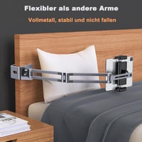 nediea Univerzális Tablet Tartó Ágyhoz és Asztalhoz - 360° Forgatható, Összecsukható Állvány iPad/Kindle/Switch Készülékekhez, 4-12,9" Méret 8