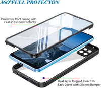 Xiaomi Redmi 9C / 9C NFC / 10A 360 fokos átlátszó védőtok beépített kijelzővédővel, fekete 2