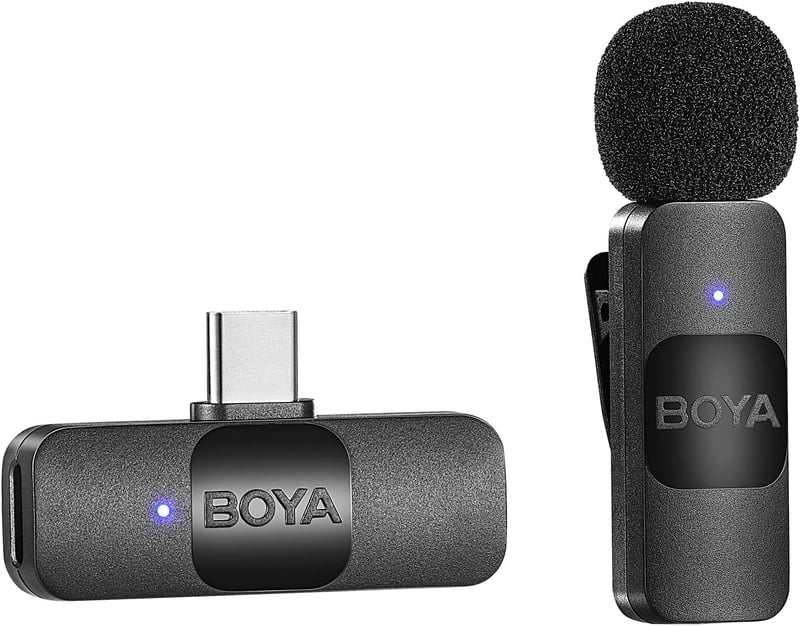 BOYA BY-V10 USB-C vezeték nélküli mini csíptetős mikrofon Android/iPhone15/laptop-hoz
