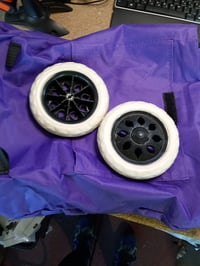 Cărucior de cumpărături pliabil Relaxdays cu roți, 25 L, max. 10 kg, 91x40x30 cm, violet, utilizat 3